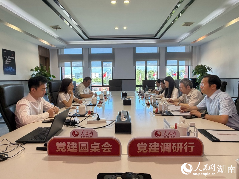 中伟新能源内进行党建交流座谈。人民网记者 林洛頫摄